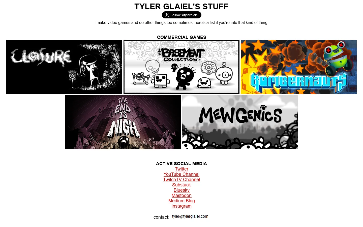 Tyler Glaiel 首页截图