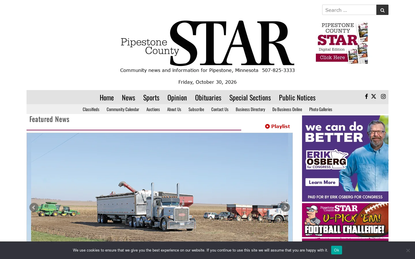 Pipestone County Star - Pipestone, MN 首页截图