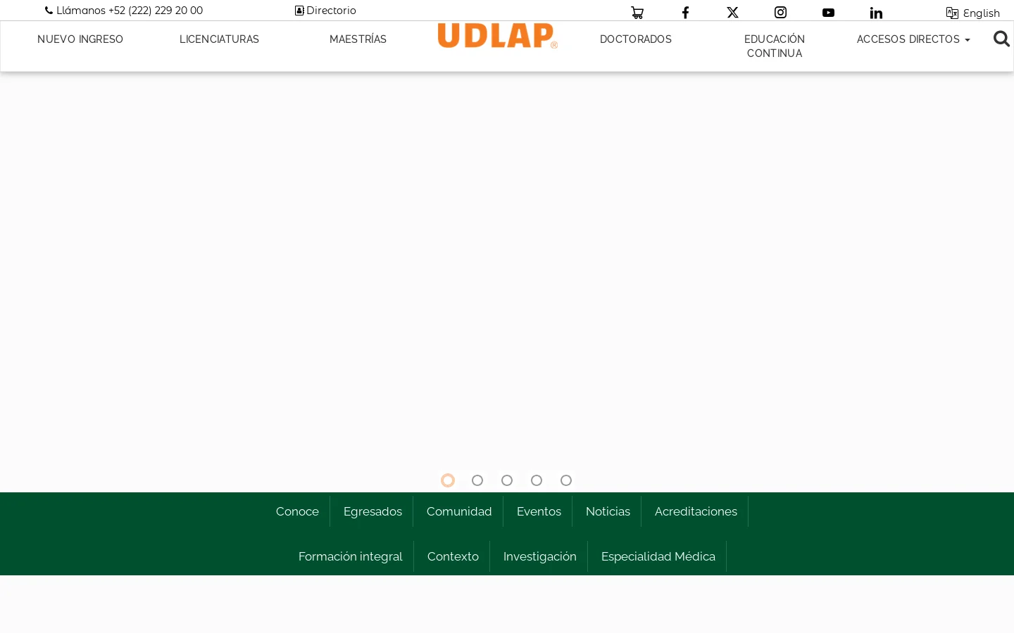 UDLAP 首页截图