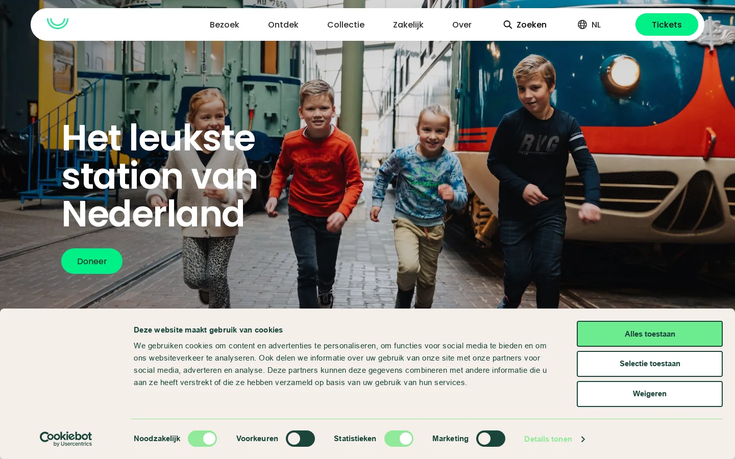 Kom naar het Spoorwegmuseum Het leukste station van Nederland 首页截图