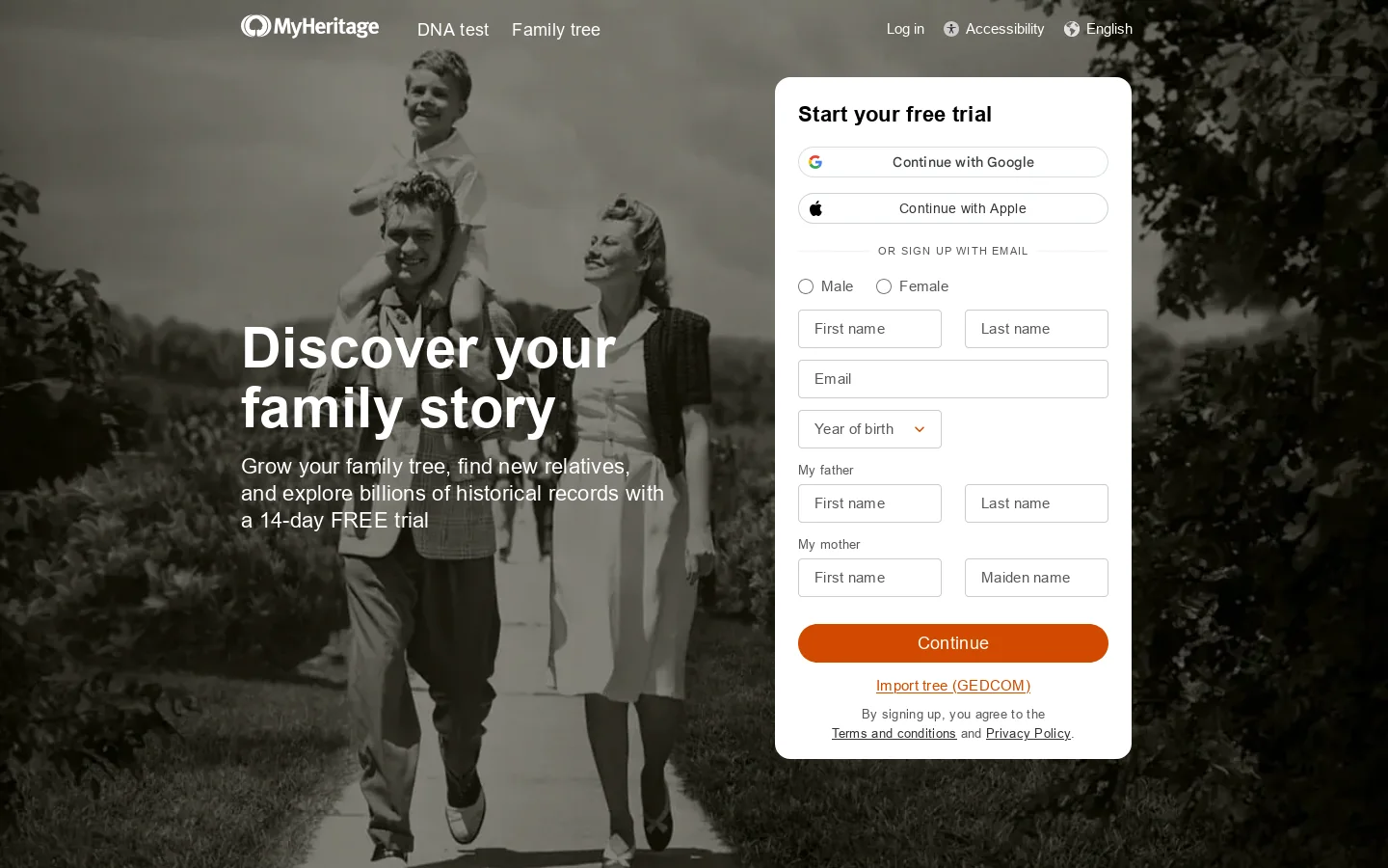 Free Family Tree, Genealogy, Family History, and DNA Testing 首页截图