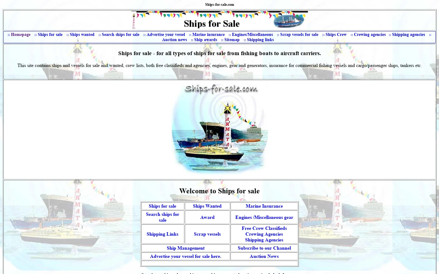 Ships for sale and wanted sea going vessels for sale 首页截图