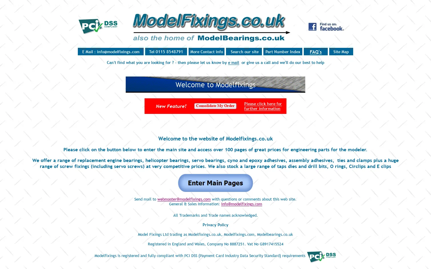Welcome to Modelfixings 首页截图