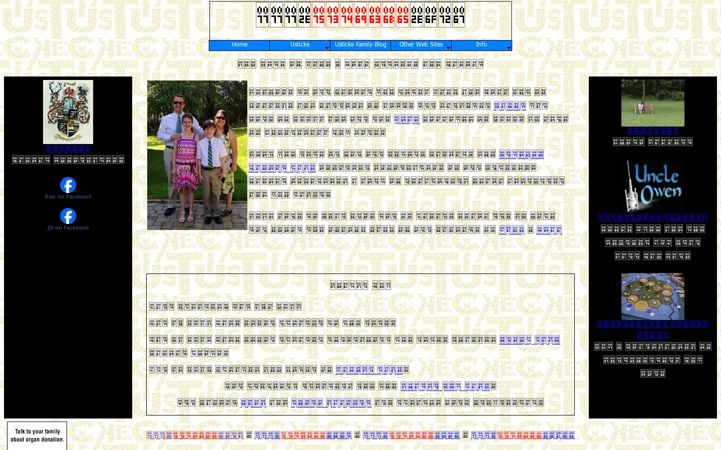 www.usticke.org - Alec & Jill Usticke and Family 首页截图