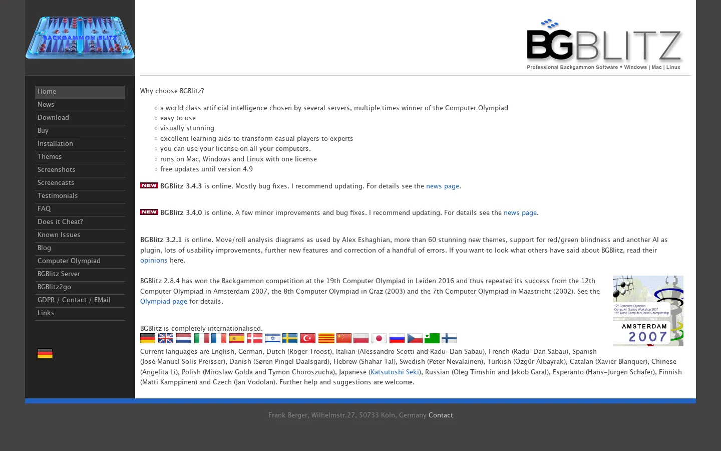 - Professional Backgammon Software for Windows | Mac | Linux 首页截图