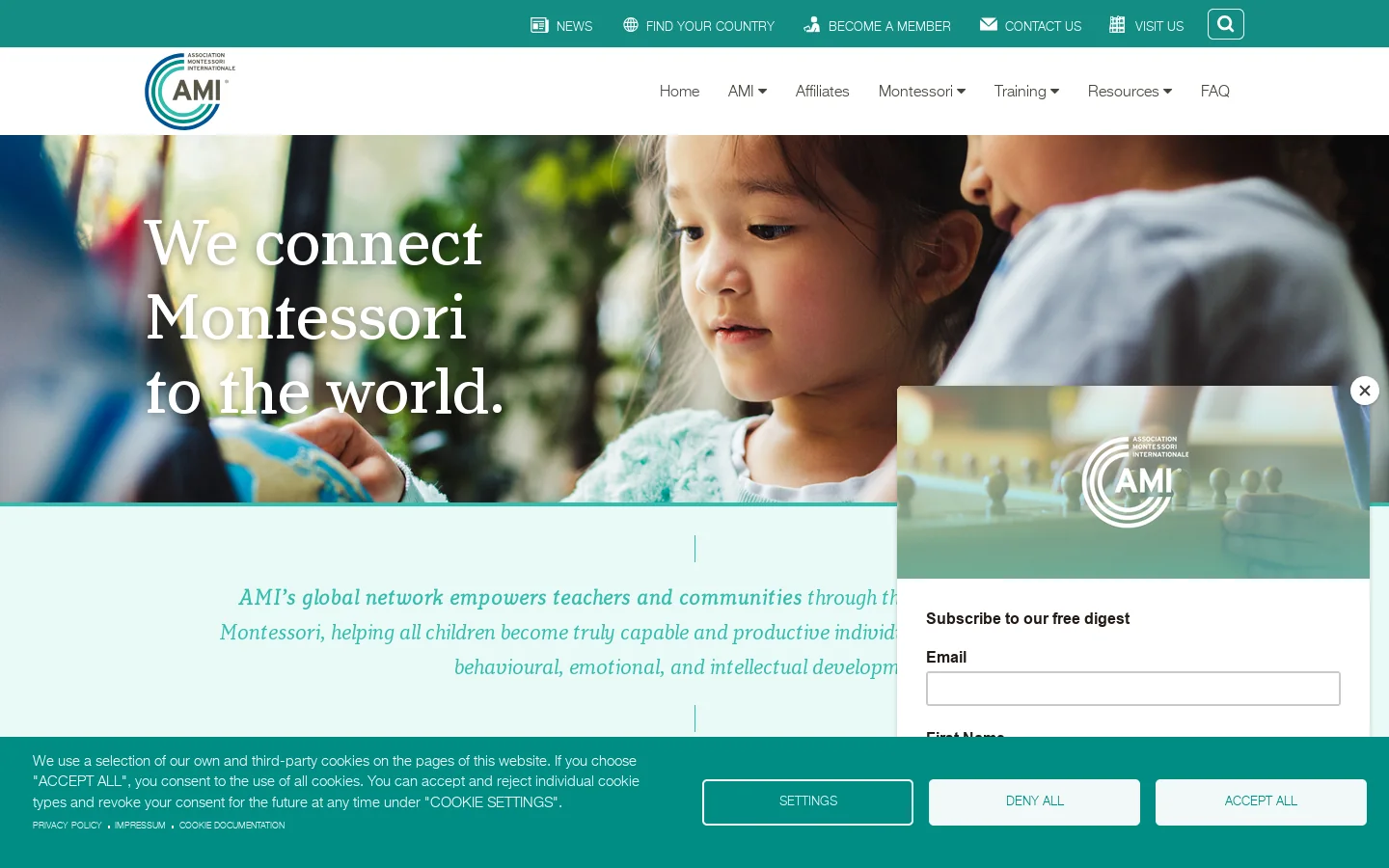 Association Montessori Internationale | 首页截图