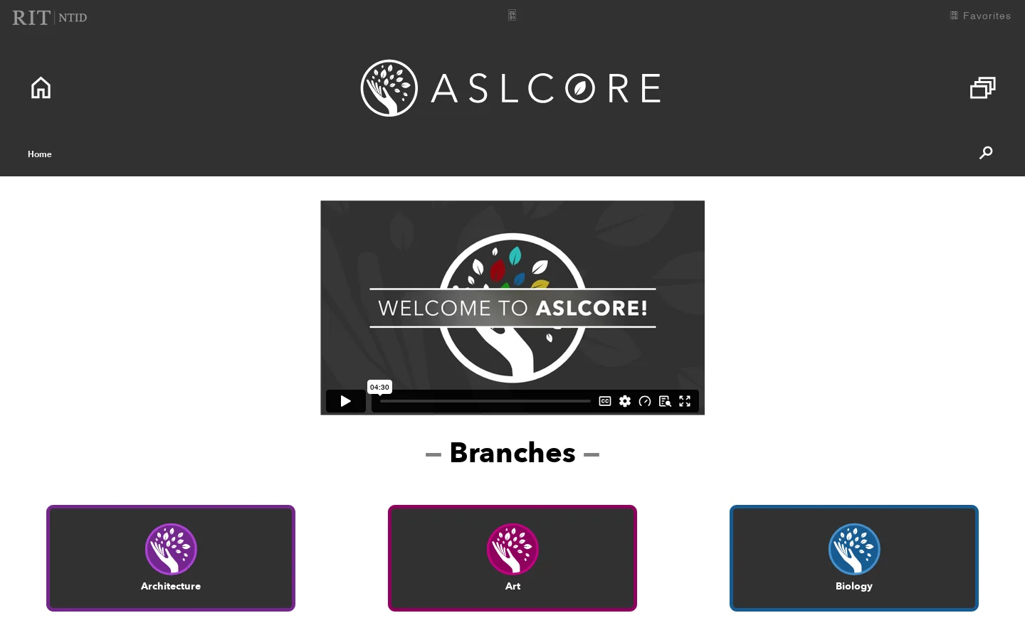 ASLCORE 首页截图