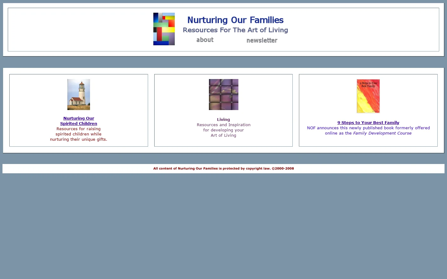 Nurturing Our Families 首页截图