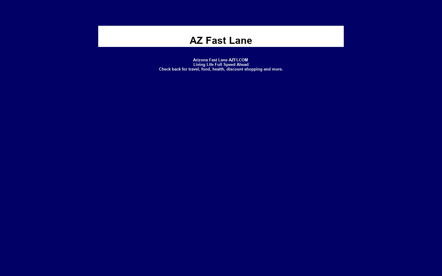 Arizona Fast Lane AZFL 首页截图