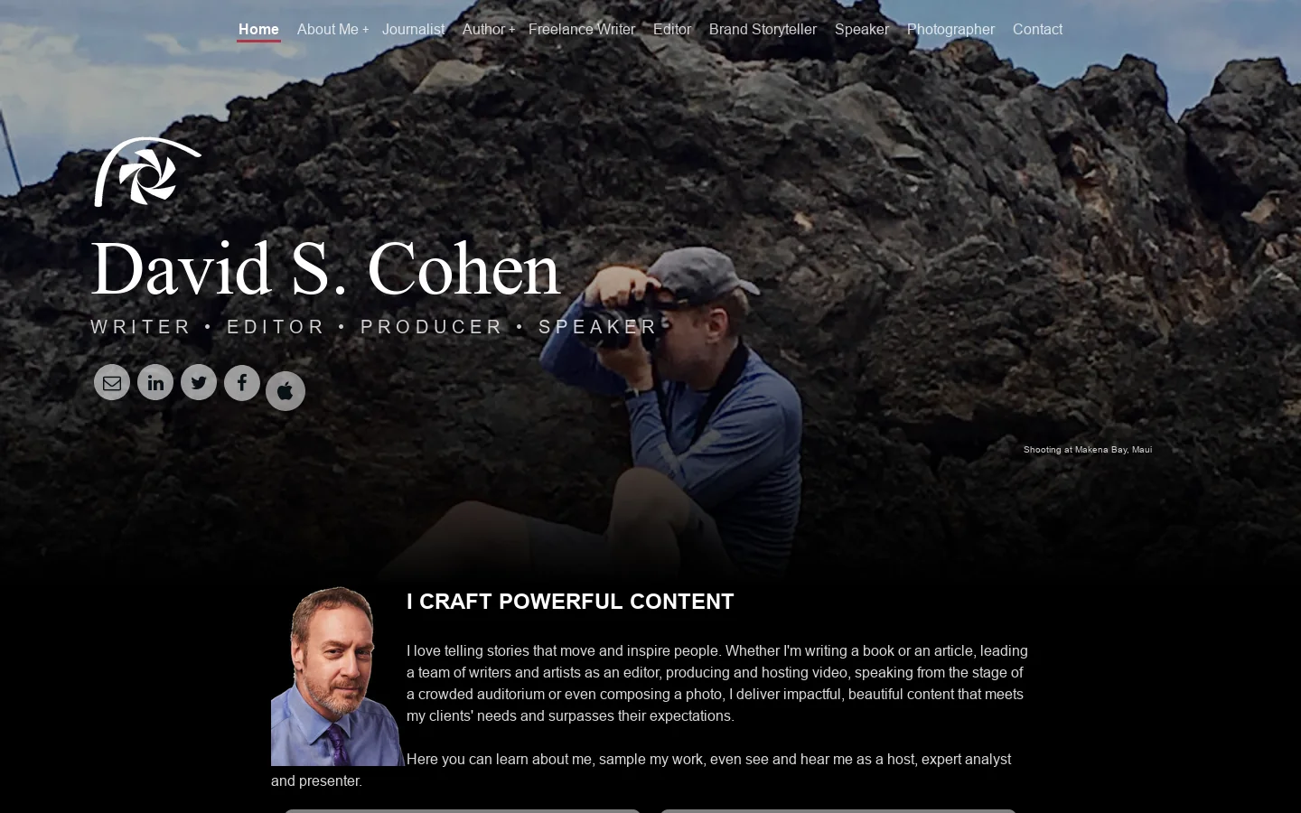 David S. Cohen - Writer | Editor | Producer | Storyteller 首页截图