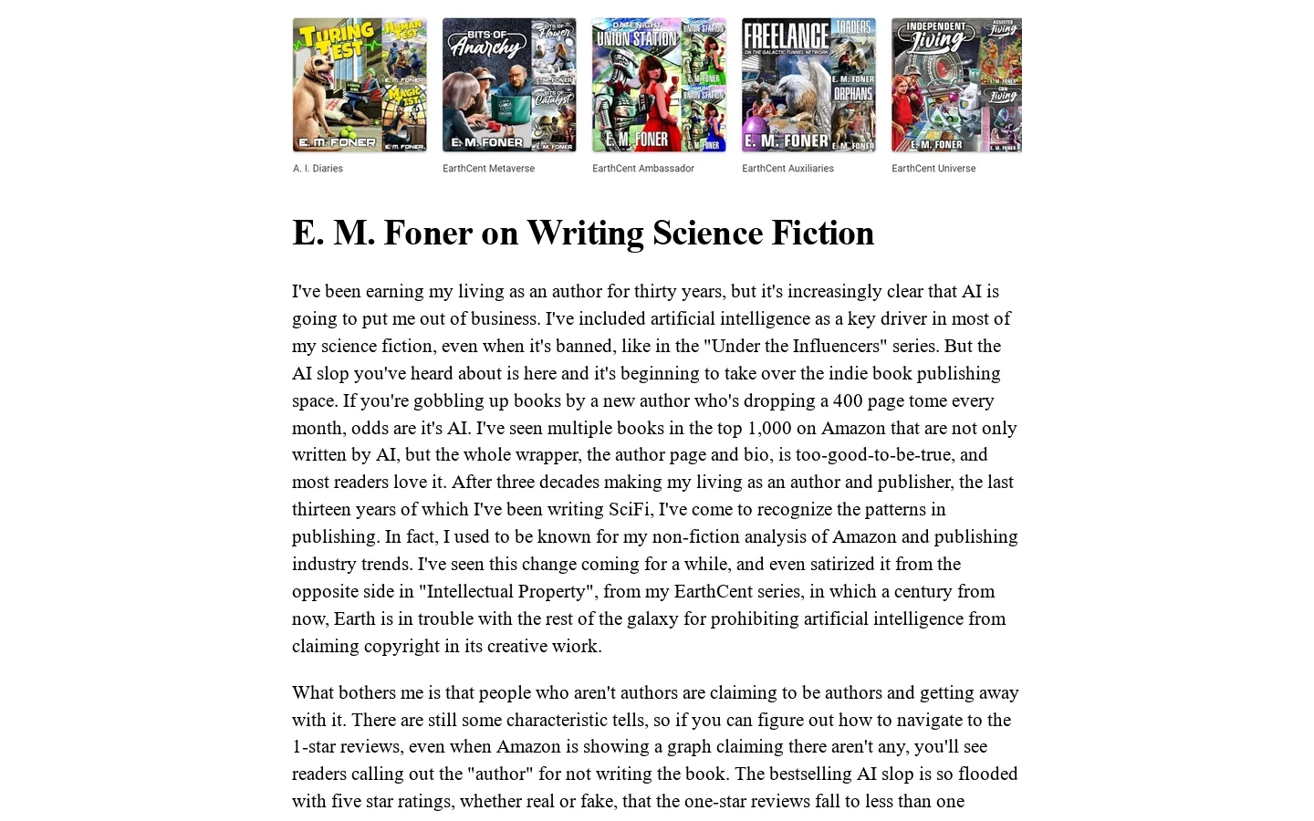 SciFi Without Wars from E. M. Foner 首页截图