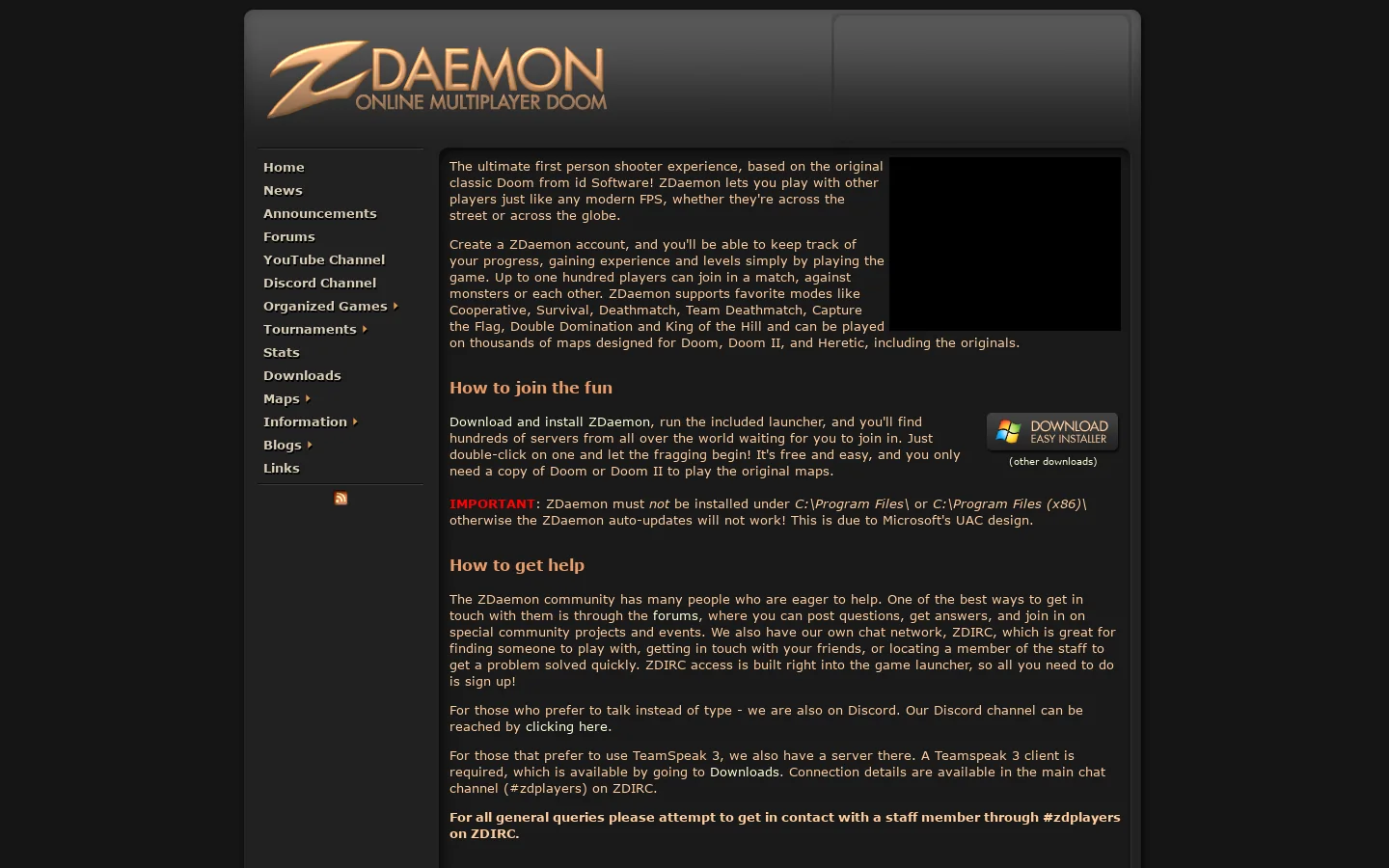 ZDaemon.org 首页截图