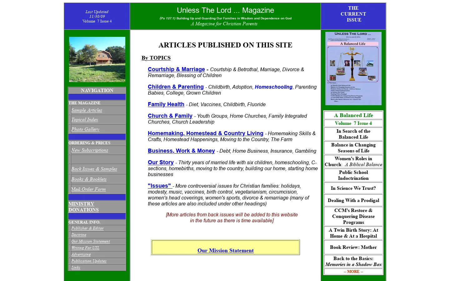 Unless The Lord... Magazine 首页截图