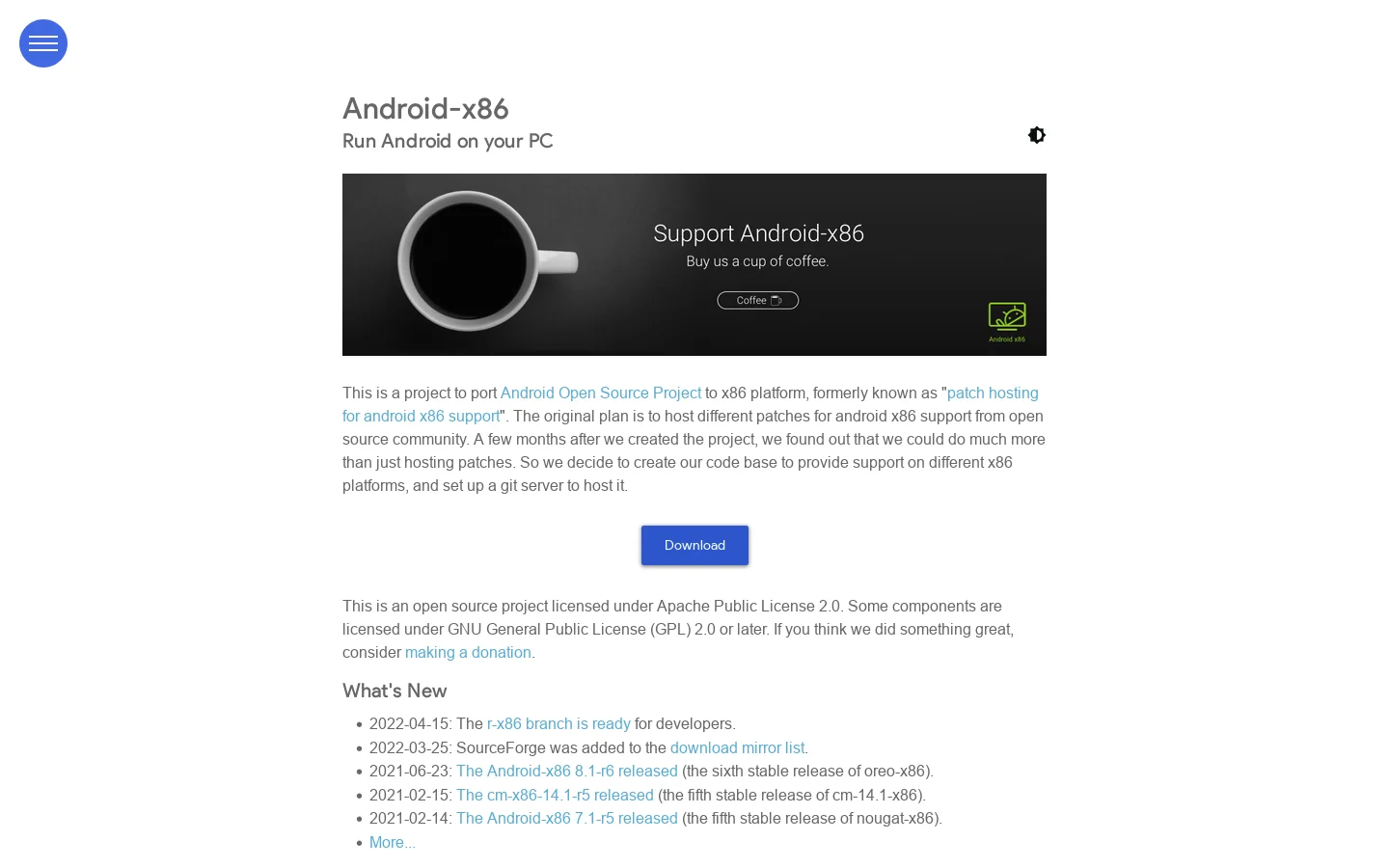 Android-x86 首页截图