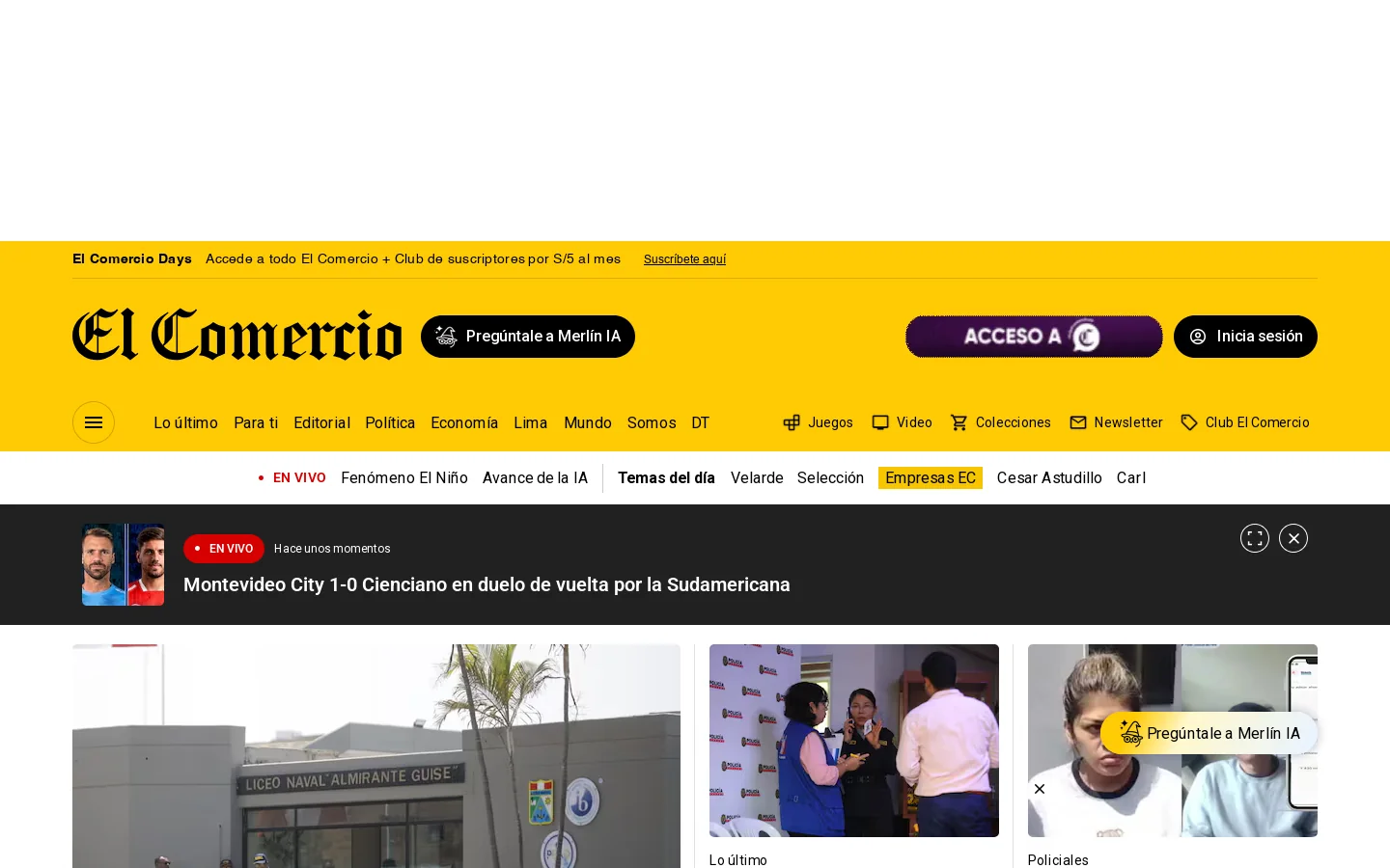EL COMERCIO PERÚ 首页截图