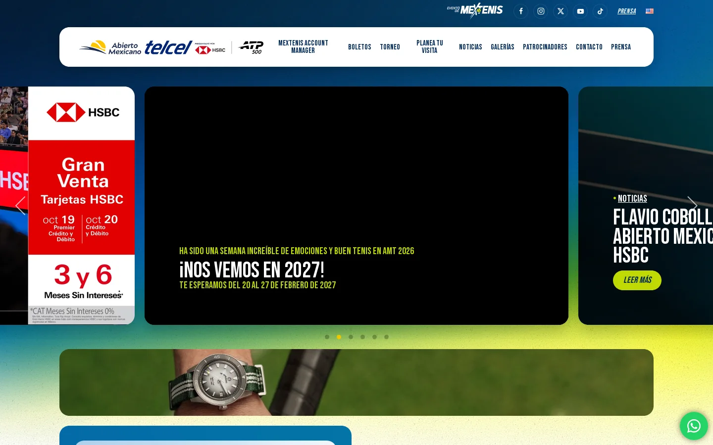 Abierto Mexicano de Tenis 首页截图