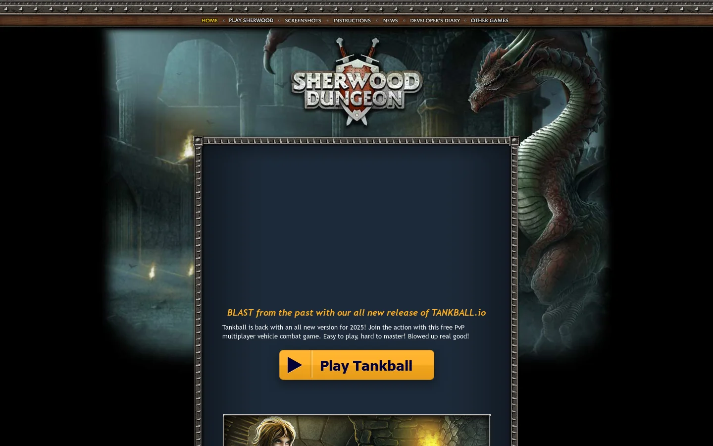 Sherwood Dungeon - Free Online MMORPG Fantasy Game 首页截图