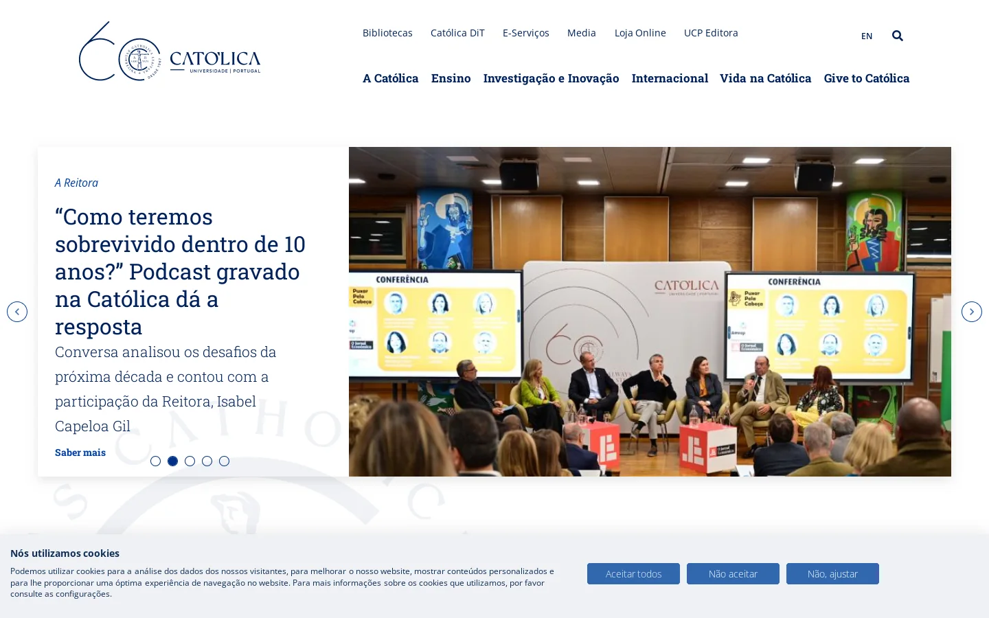 Homepage | Católica 首页截图