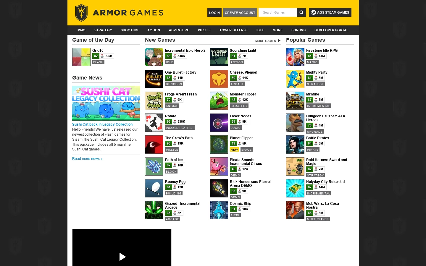Play Free Games Online at Armor Games 首页截图