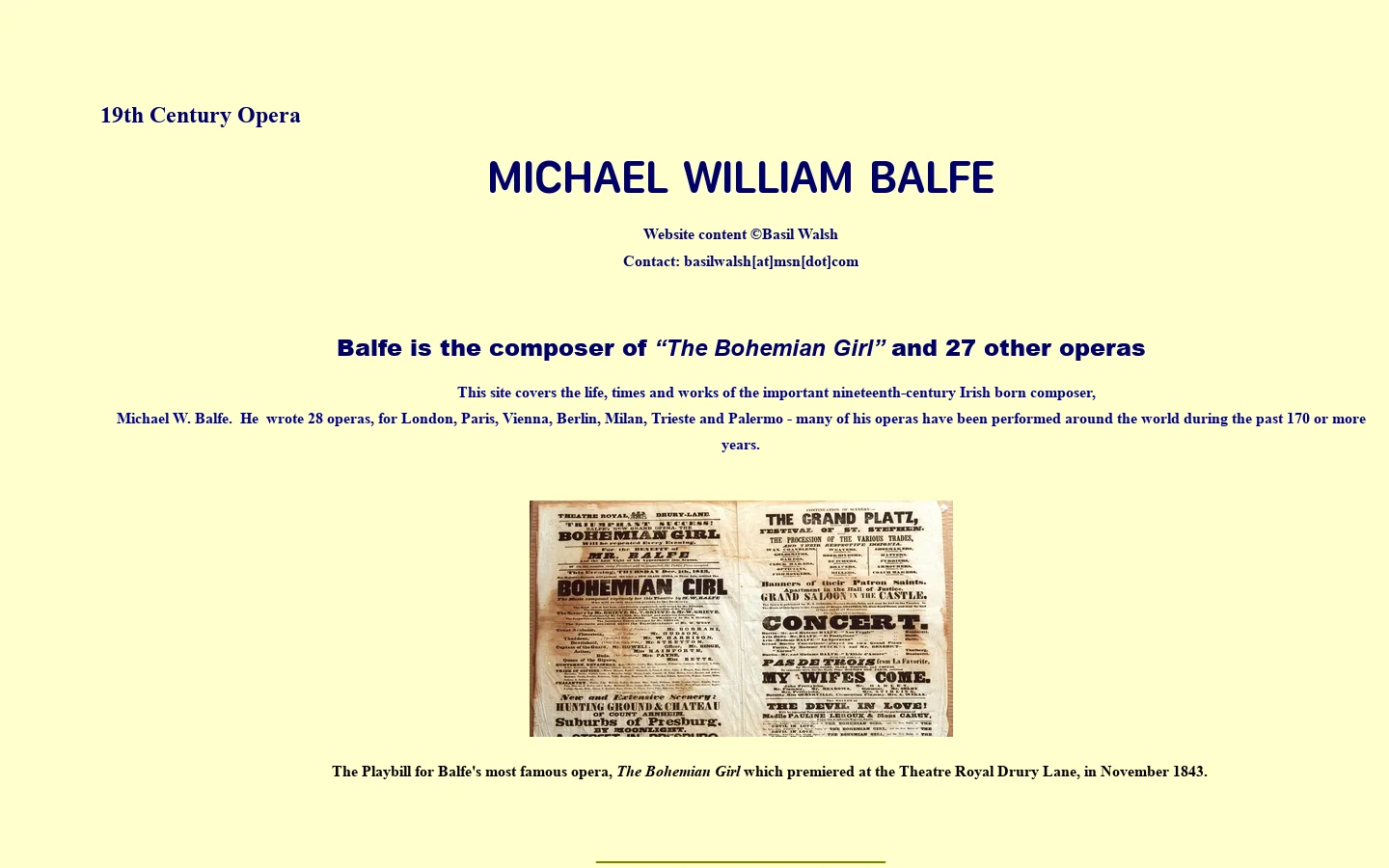 Michael William Balfe (1808-70) - Opera Singer and Composer. 首页截图