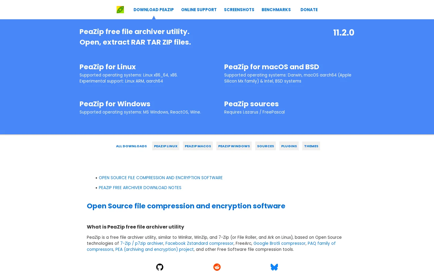 PeaZip free archiver utility, open extract RAR TAR ZIP files 首页截图