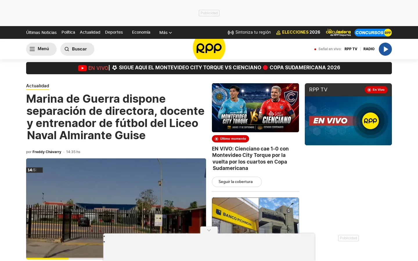 Últimas Noticias del Perú y el Mundo en RPP Noticias 首页截图