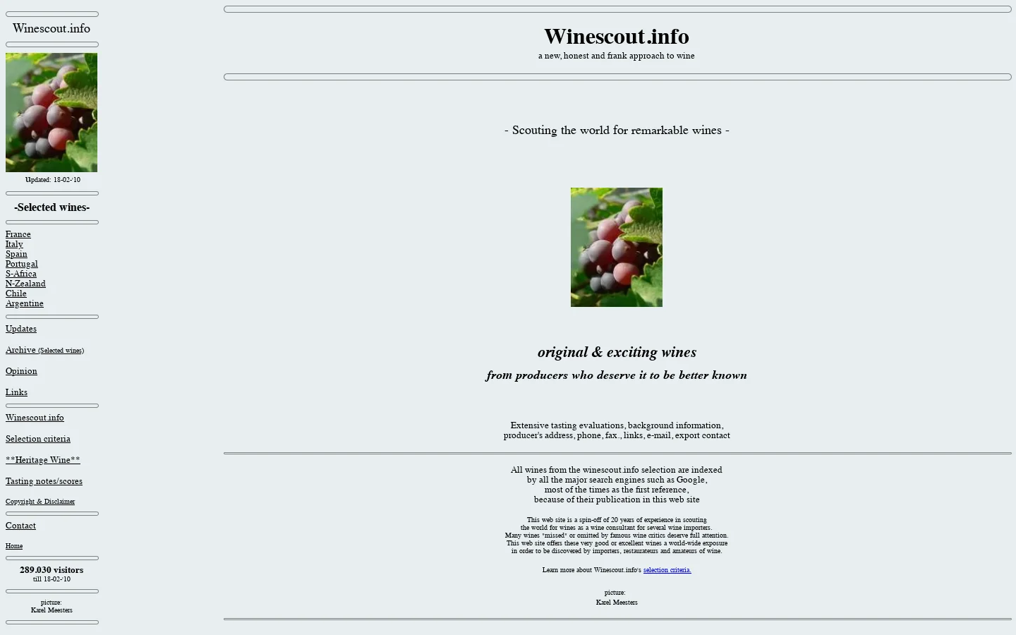 Winescout.info 首页截图
