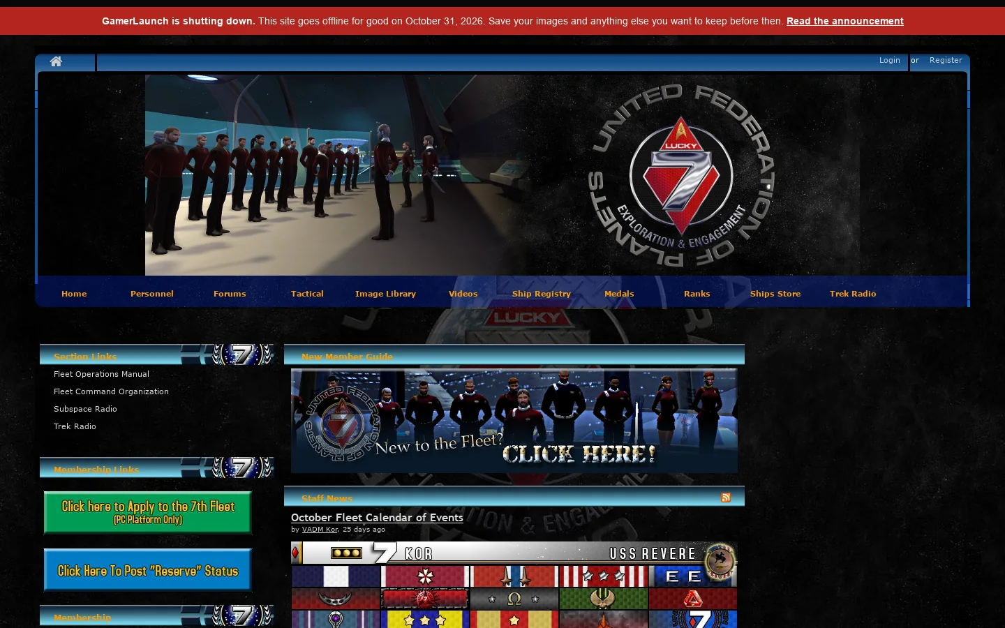 7th Fleet - Holodeck - Star Trek Online - Fleet Hosting - Gamer Launch 首页截图