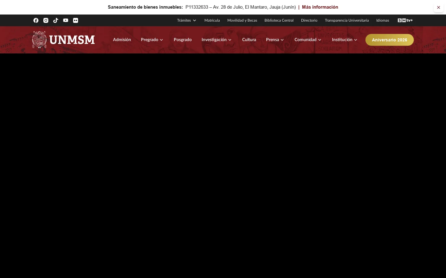 Universidad Nacional Mayor de San Marcos 首页截图