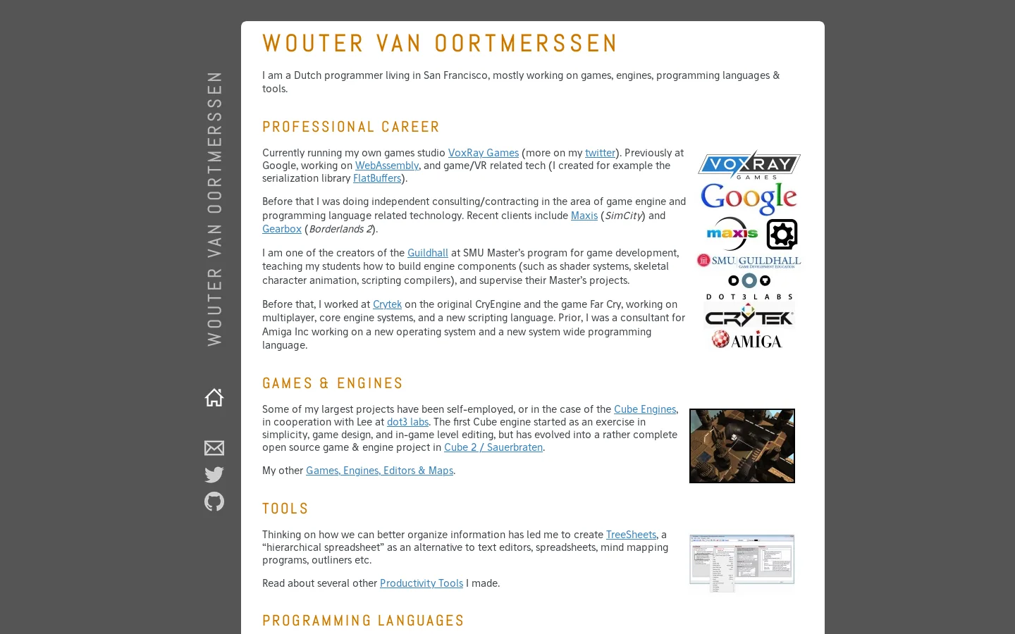 Wouter van Oortmerssen 首页截图