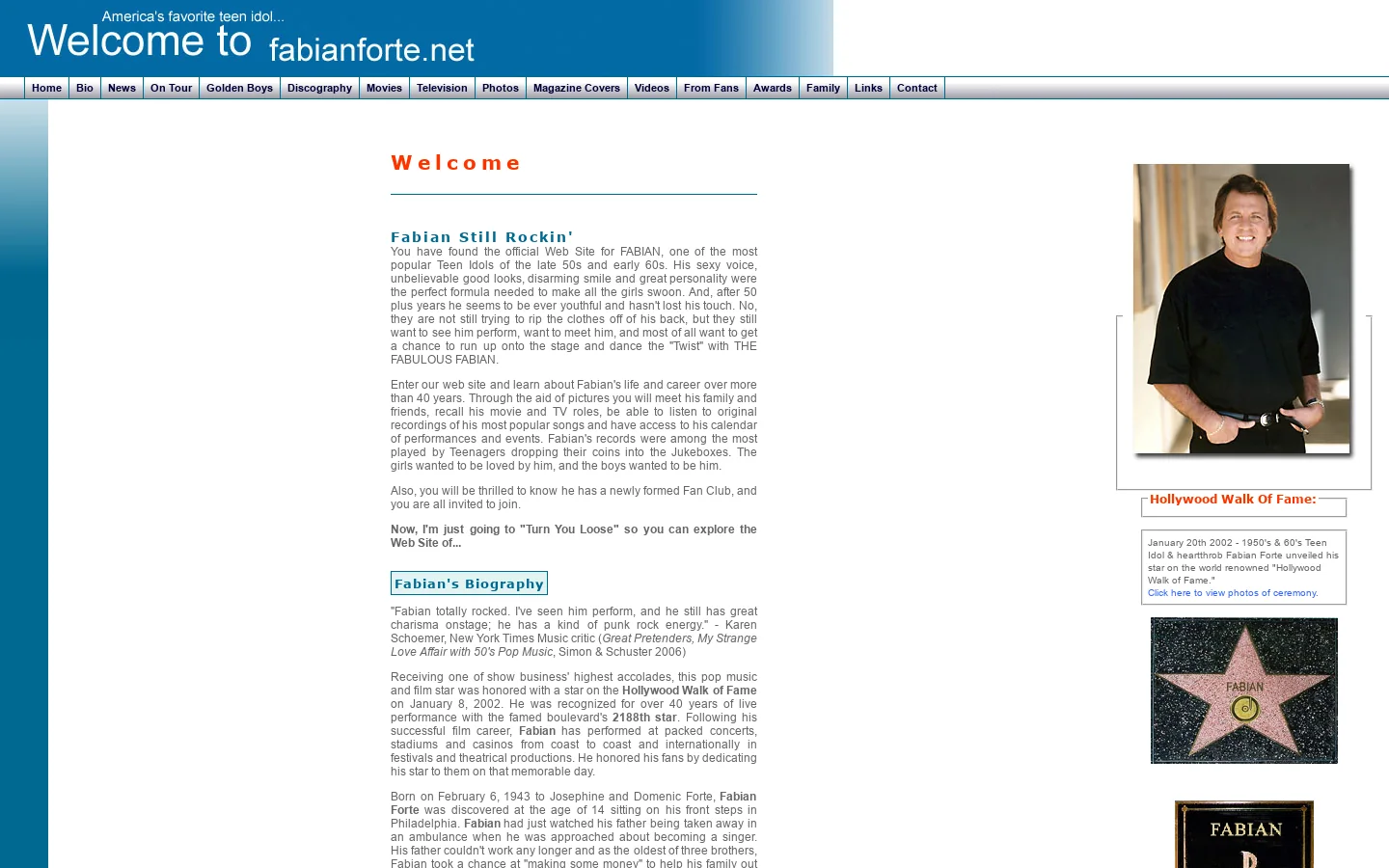Fabian's Home Page 首页截图