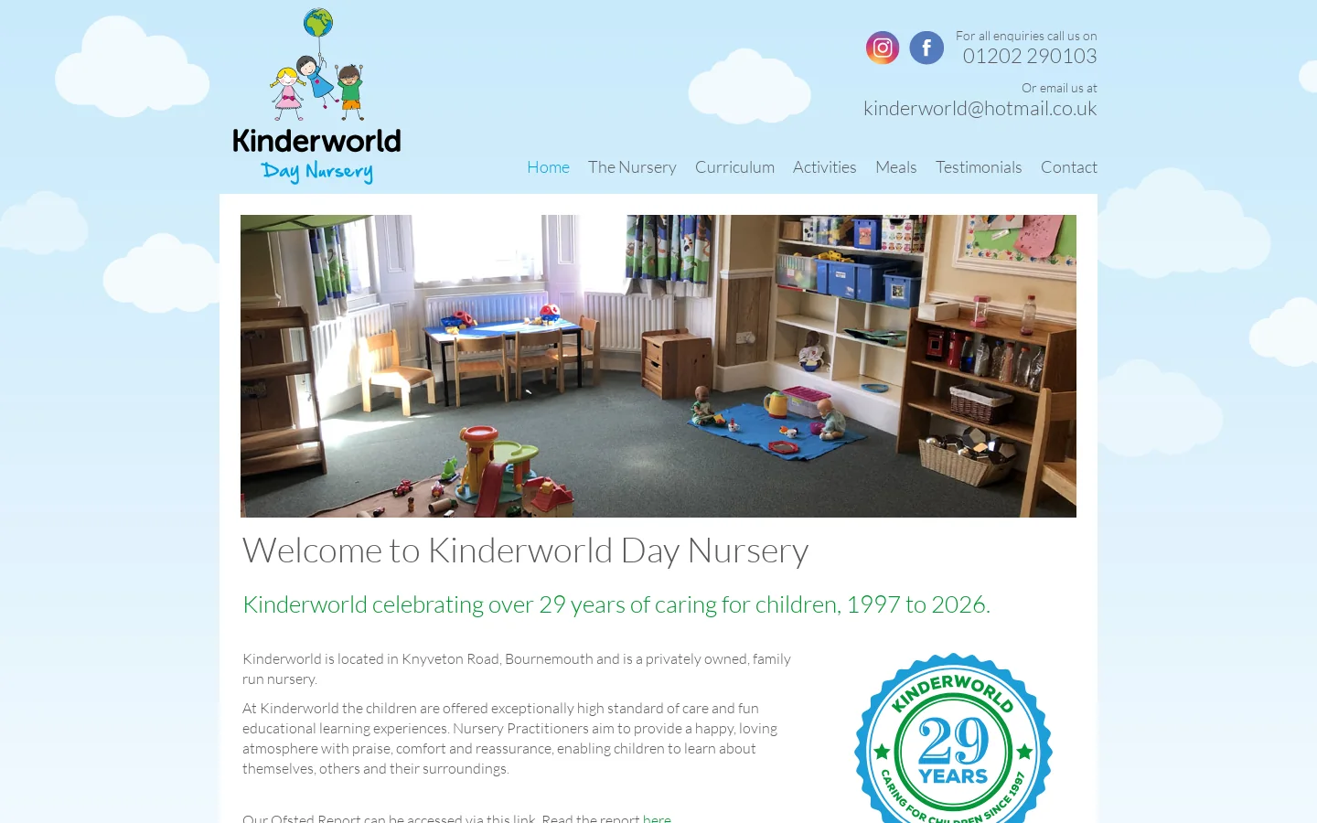 Kinderworld Day Nurseries 首页截图