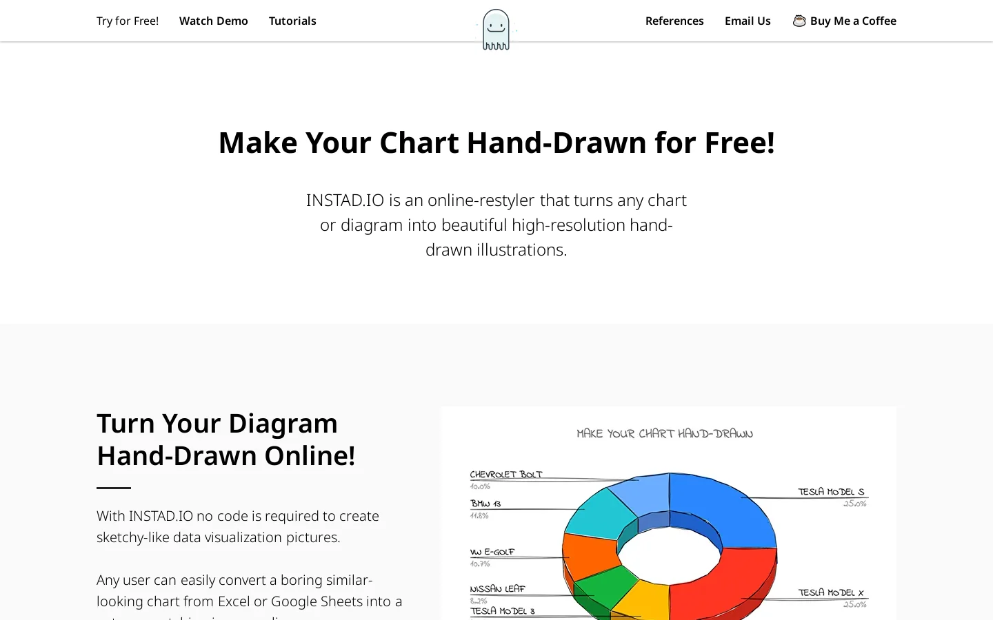 Make any chart or diagram hand-drawn online for free 首页截图