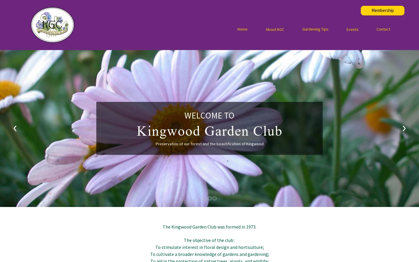 Kingwood Garden Club, Kingwood Texas 首页截图