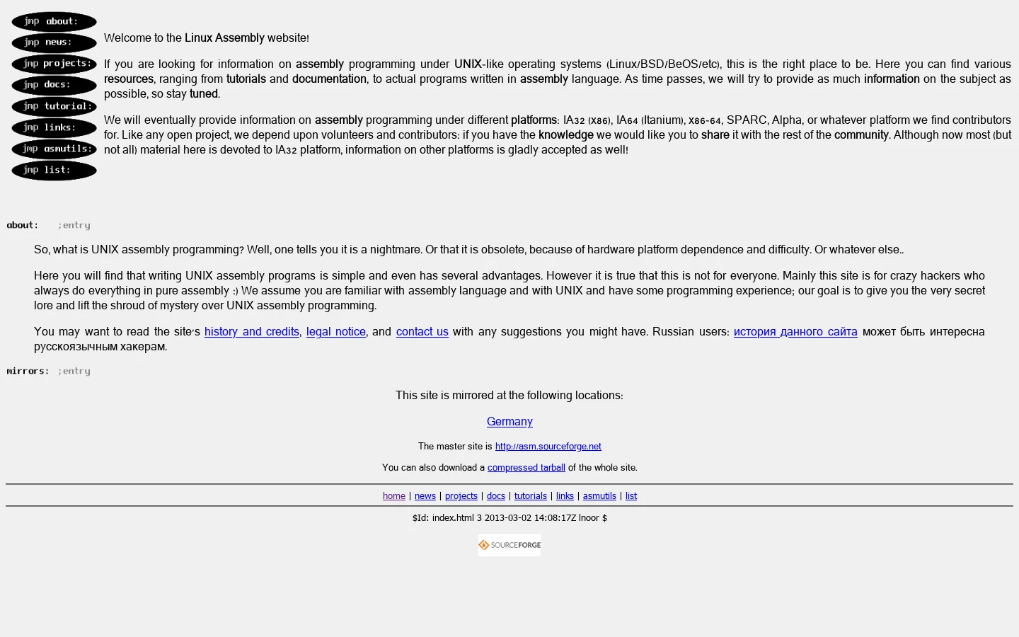 Linux Assembly 首页截图
