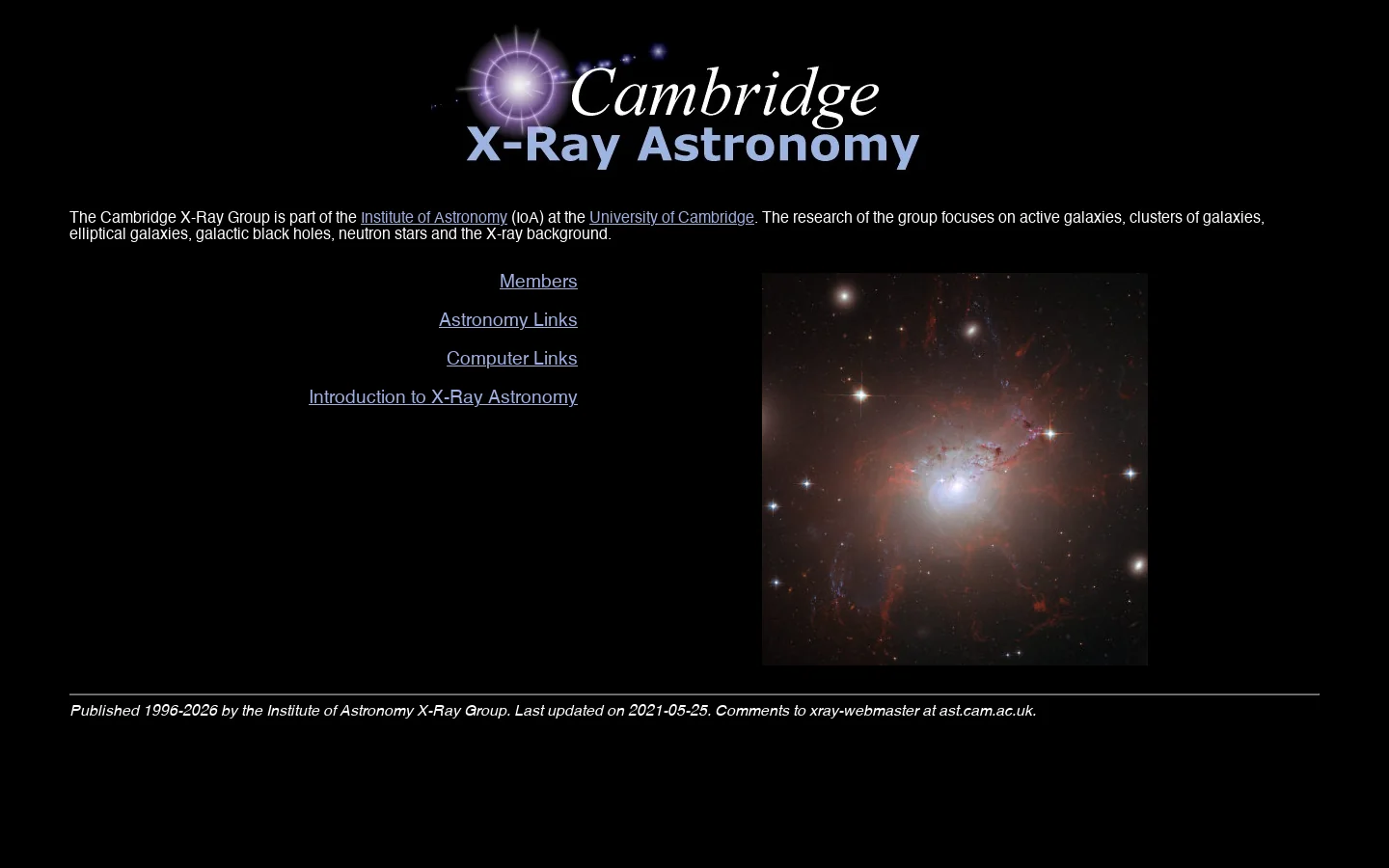 Cambridge X-Ray Astronomy 首页截图