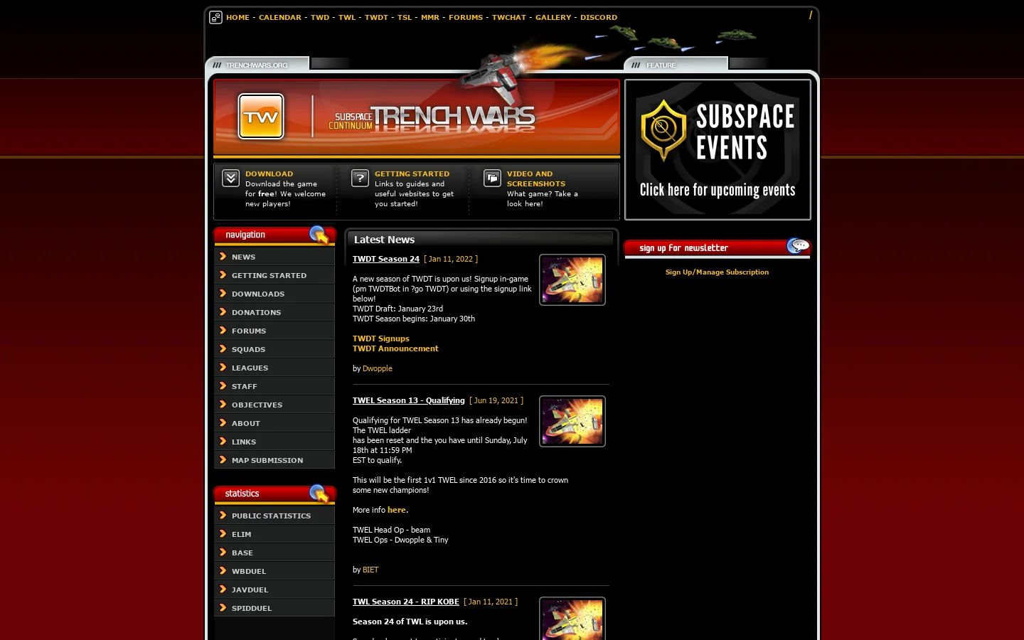 SSCU Trench Wars - The Free Online Multiplayer Spaceship Game 首页截图