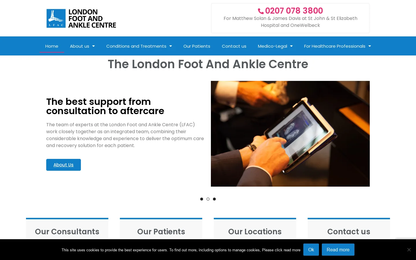 London Foot & Ankle Centre: Private Specialist Foot & Ankle Clinic 首页截图
