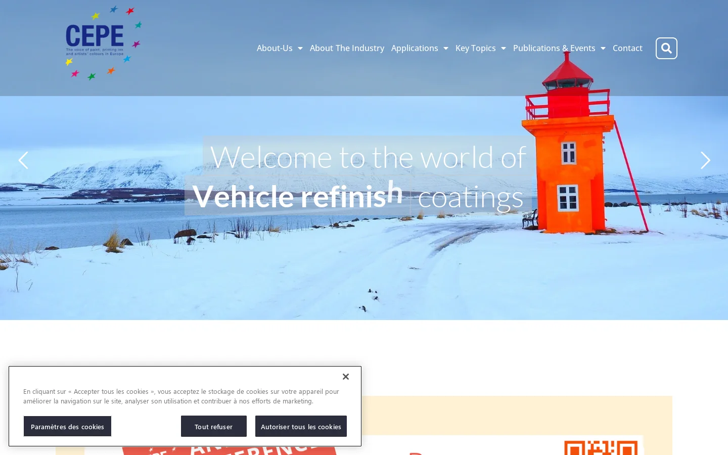 Home - The European Council of the Paint, Printing Ink, and Artist’s Colours Industry (CEPE) 首页截图