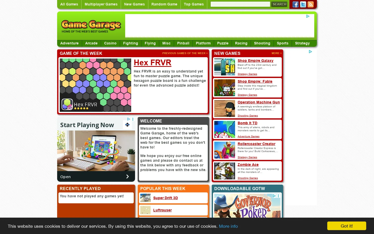 Game Garage 首页截图
