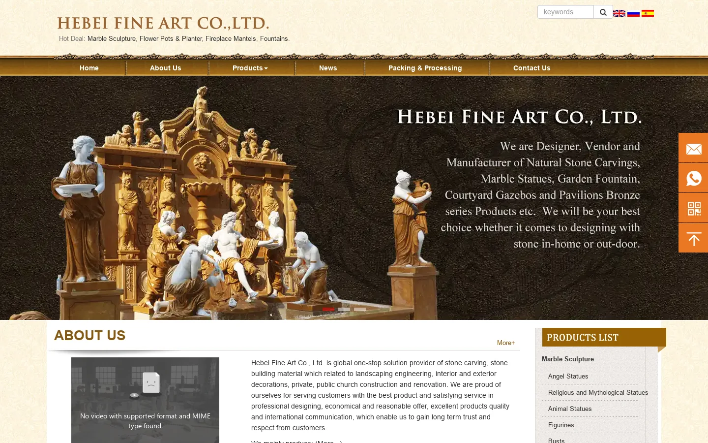 stone monument, marble fireplace mantel, China granite sculpture supplier - Hebei Fine Art 首页截图