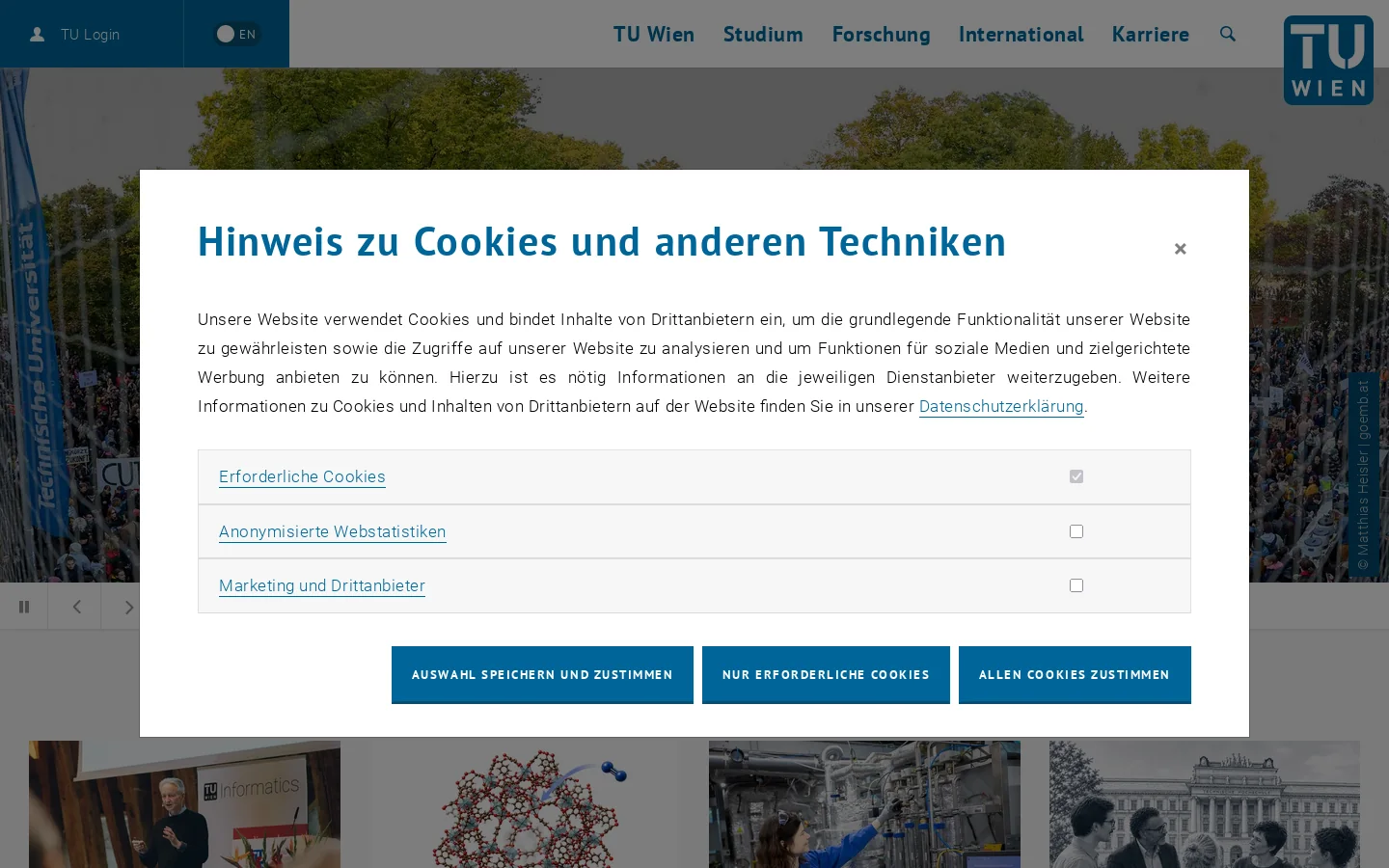 TU Wien 首页截图