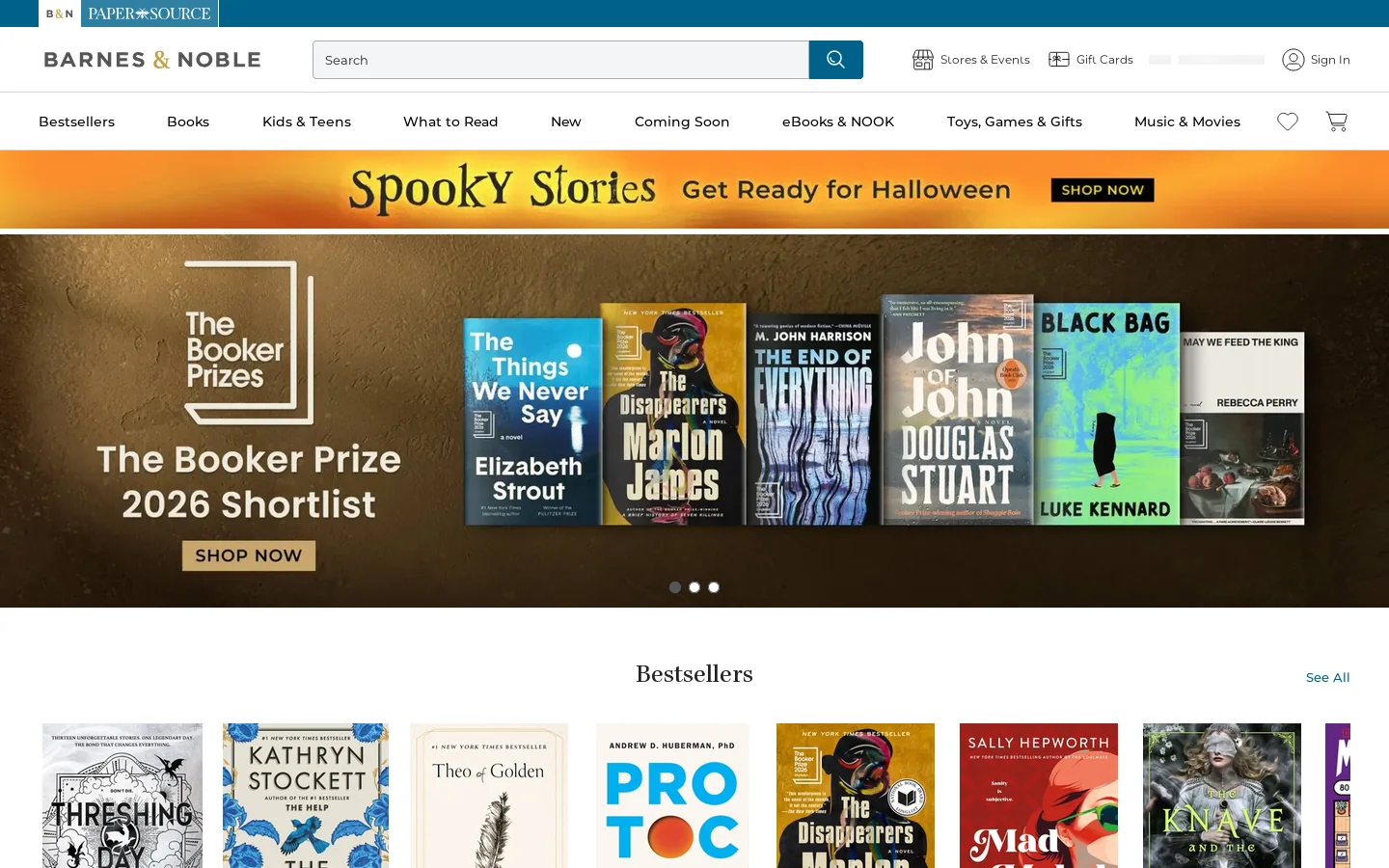 barnesandnoble.com 首页截图