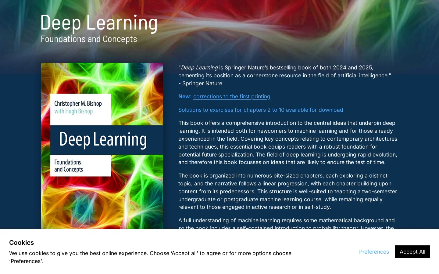 Deep Learning - Foundations and Concepts 首页截图