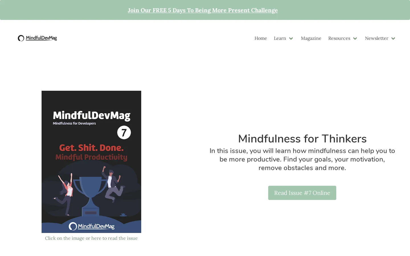 MindfulDevMag 首页截图
