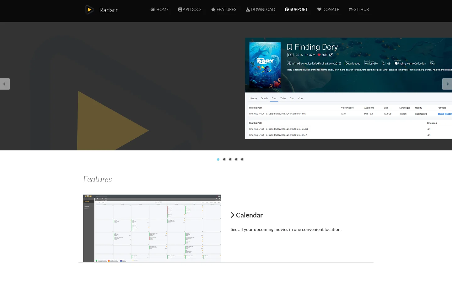 Radarr 首页截图