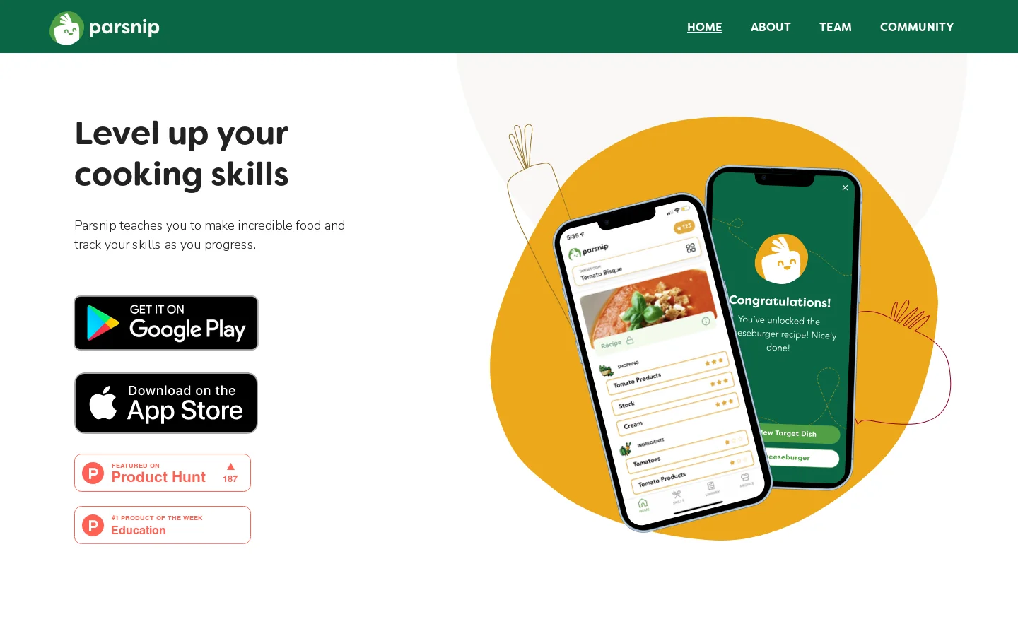 Parsnip 首页截图