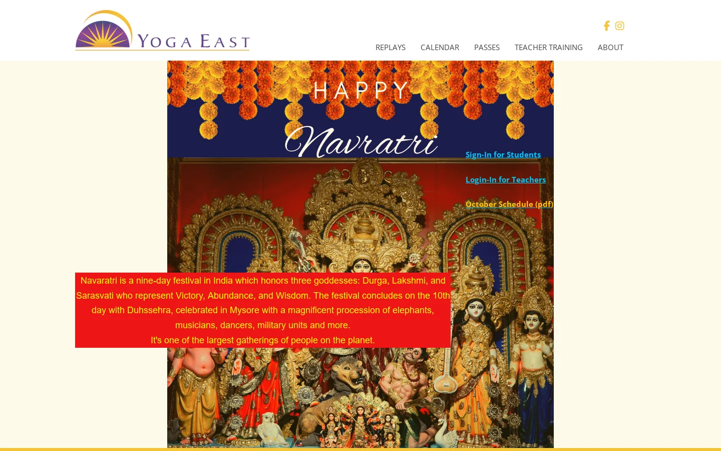 Yoga East 首页截图