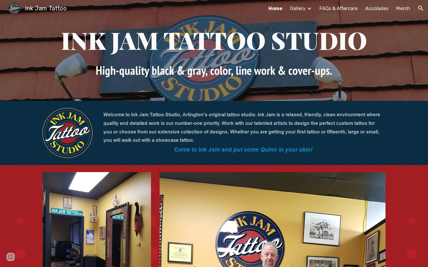 Ink Jam Tattoo 首页截图