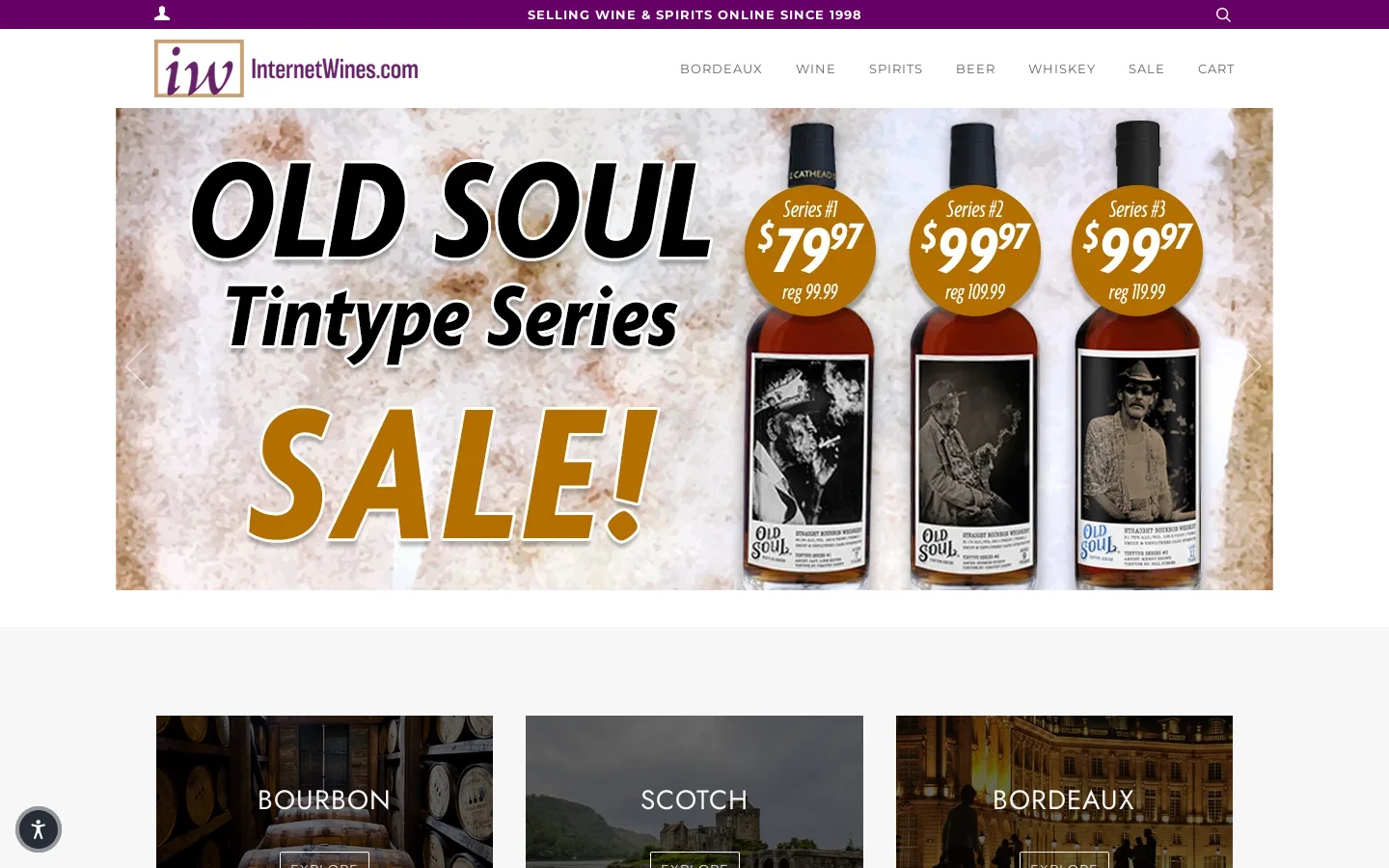 InternetWines.com 首页截图